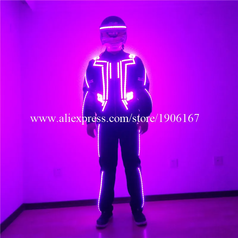 Led RGB Luminous Robot Suit Stage Led Light Performance Dance Wear Ballroom Costume Halloween Christmas Masquerade Party Clothes