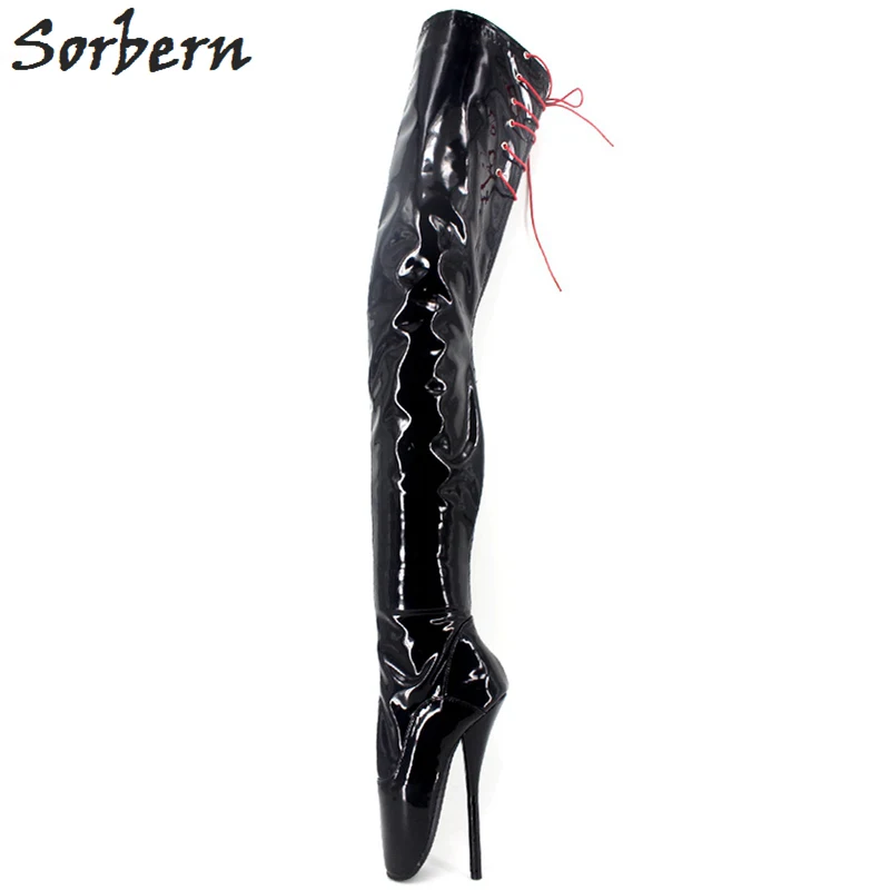 Sorber 18CM stivali da balletto con tacco alto stivali da donna sopra il ginocchio BDSM stivali Sexy alti a metà coscia per donna lunghezza