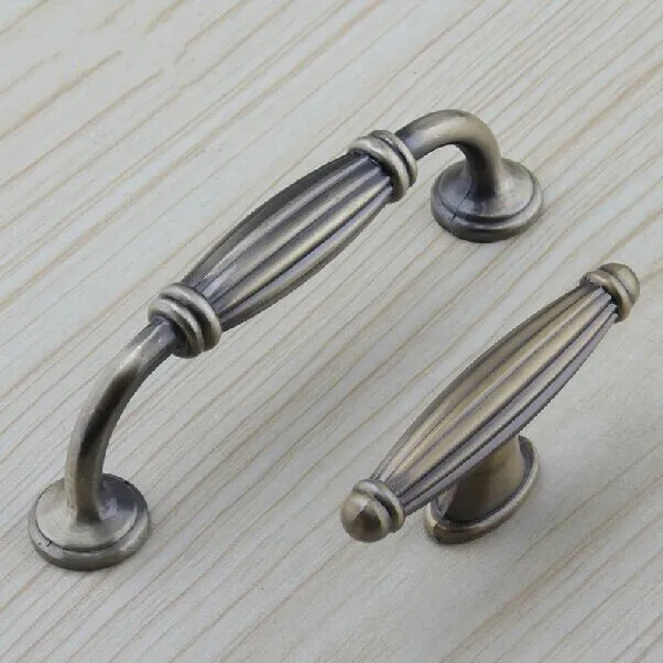 96mm kitchen cabinet handles Bronze Cupboard Pulls Antique Zinc Alloy Drawer Dresser Wardrobe Furniture Handle Pull Knobs 128mm