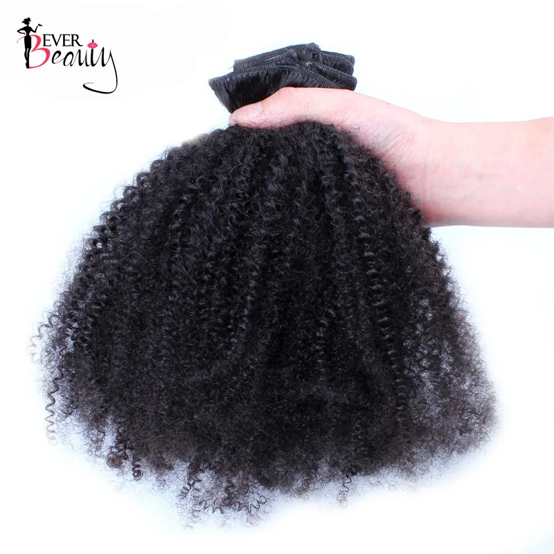 Breite Seite 4B 4C Afro Verworrene Lockige Clip In Menschliches Haar Extensions Für Frauen Mongolischen Haar Extensions Natiral Schwarz Immer schönheit