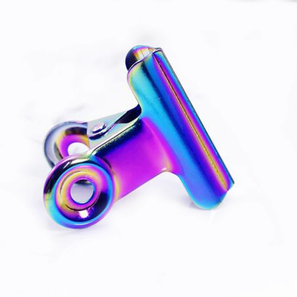 

XRHYY 4 PCS 3 Sized Metal Clips Creative Rainbow Color Paper Clips Bill Clips Cork Board Clip For Office Or Household Supplies