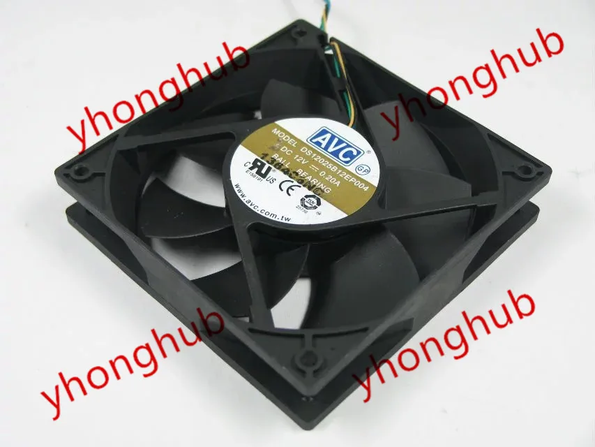 

AVC DS12025B12EP004 DC 12V 0.20A 120x120x25mm Server Cooling Fan