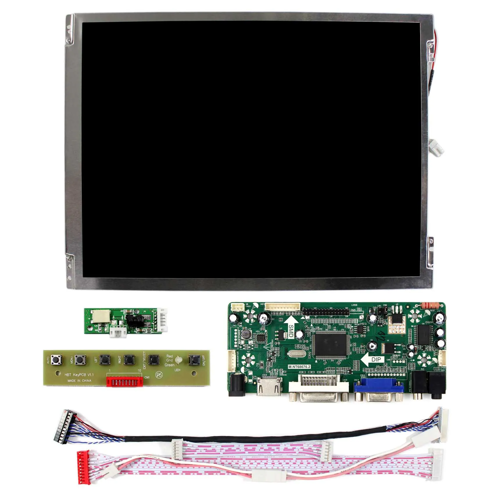 HD MI+VGA+DVI+Audio LCD Controller Board With 10.4inch 800x600 TM104SDH01 LCD Screen