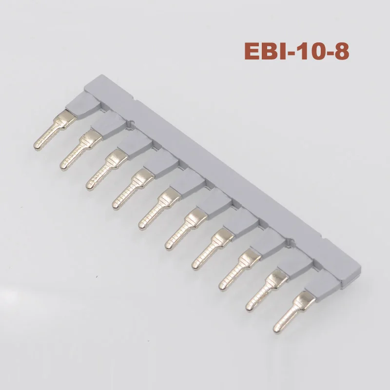 

1Pcs EBI10-8 Side Plug-in Connector Din Rail Terminal Block UK6N URTK/S Center Short Circuit Connection Strip Uk Parts