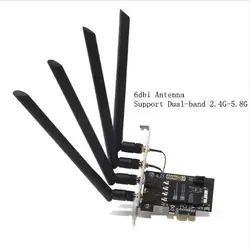 4 antennas  802.11ac + Bluetooth 4.0 Broadcom BCM94360CD wireless wifi Card For Desktops with mini pci-e to PCI-E 1X Adapter