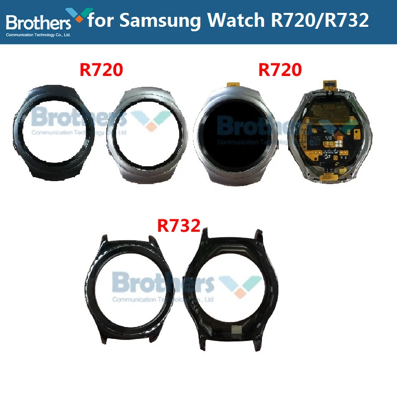 For Samusng Watch Gear S2 R720 R732 Middle Frame Assembly with Repir Part For Samsung R720 LCD with Frame R730T R730A