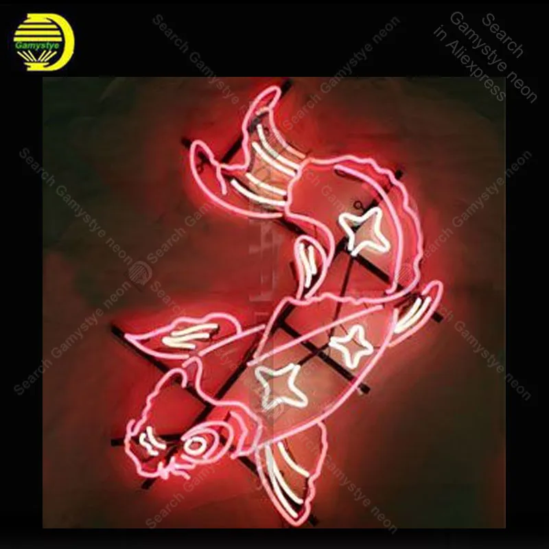 Neon Sign carp Fish Neon Bulb sign handcraft Letrero Beer Bar WALL neon Advertise vintage neon light Aesthetic Room Decor Wall