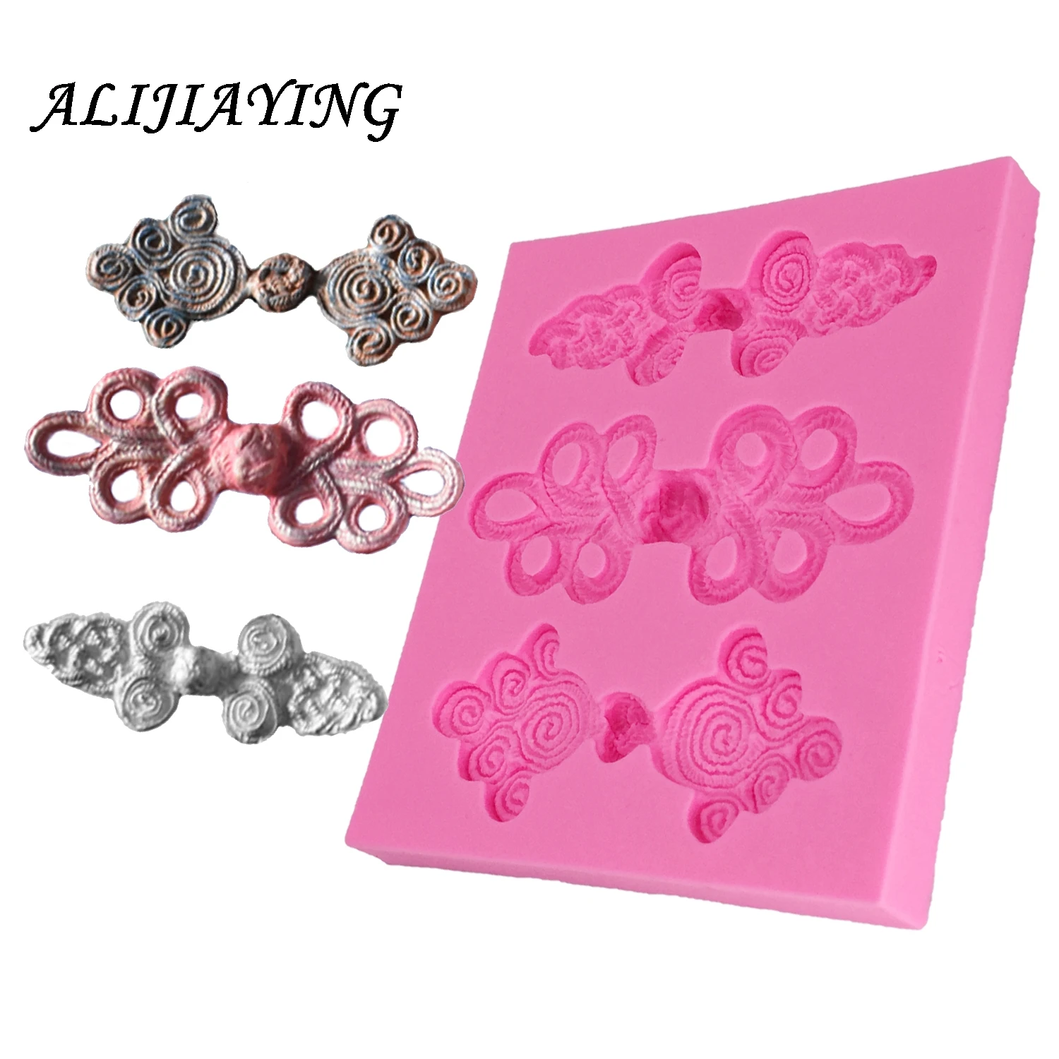 1Pcs DIY Vintage button flower Silicone Mold Fondant Cake Decorating Tools Sugar cake stencil molds for plaster D1292