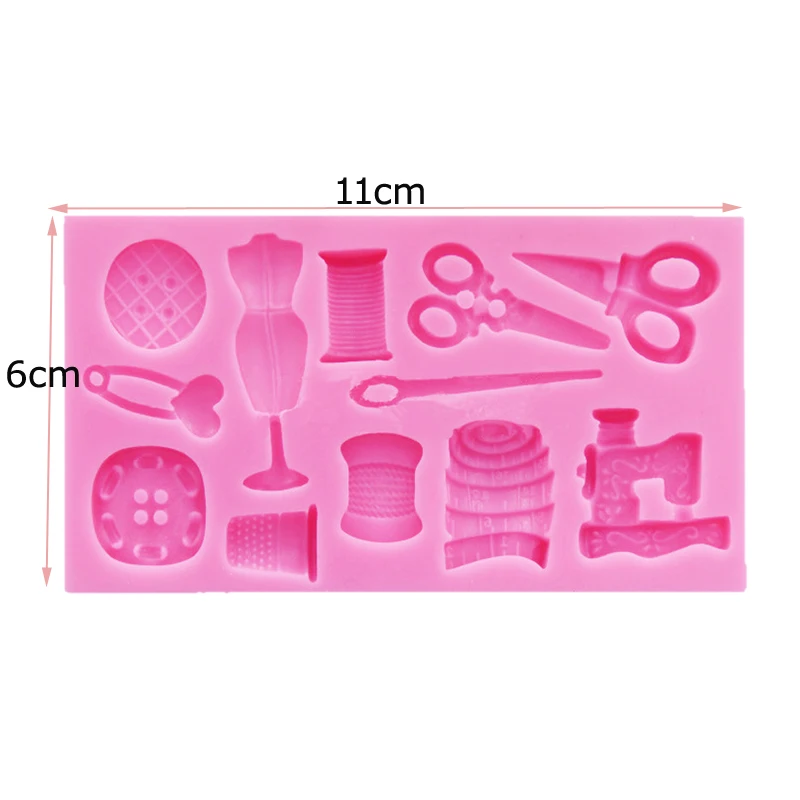 Sophronia M347 Cake Tool  Silicone Moulds Scissor Button Sewing Designer Clothes Wedding Cake Border ChocolateFondant Cake Forms