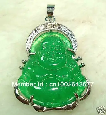 

GREEN Natural JADE BUDDHA PENDANT NECKLACE