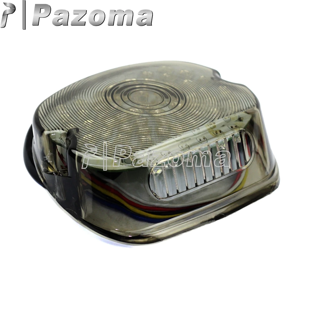 PAZOMA Motorbike Motorcycle Smoke 12V LED Tail Light Rear Brake Stop Light With Turn Signal Lights For Harley