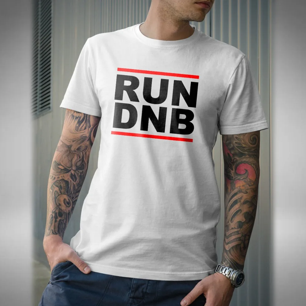 Run Dnb Mens T Shirt Jungle Drum & Bass Dance Music Lover Old Skool Raver New Fashion Brand Men Cartoon Hip Hop Homme T Shirt