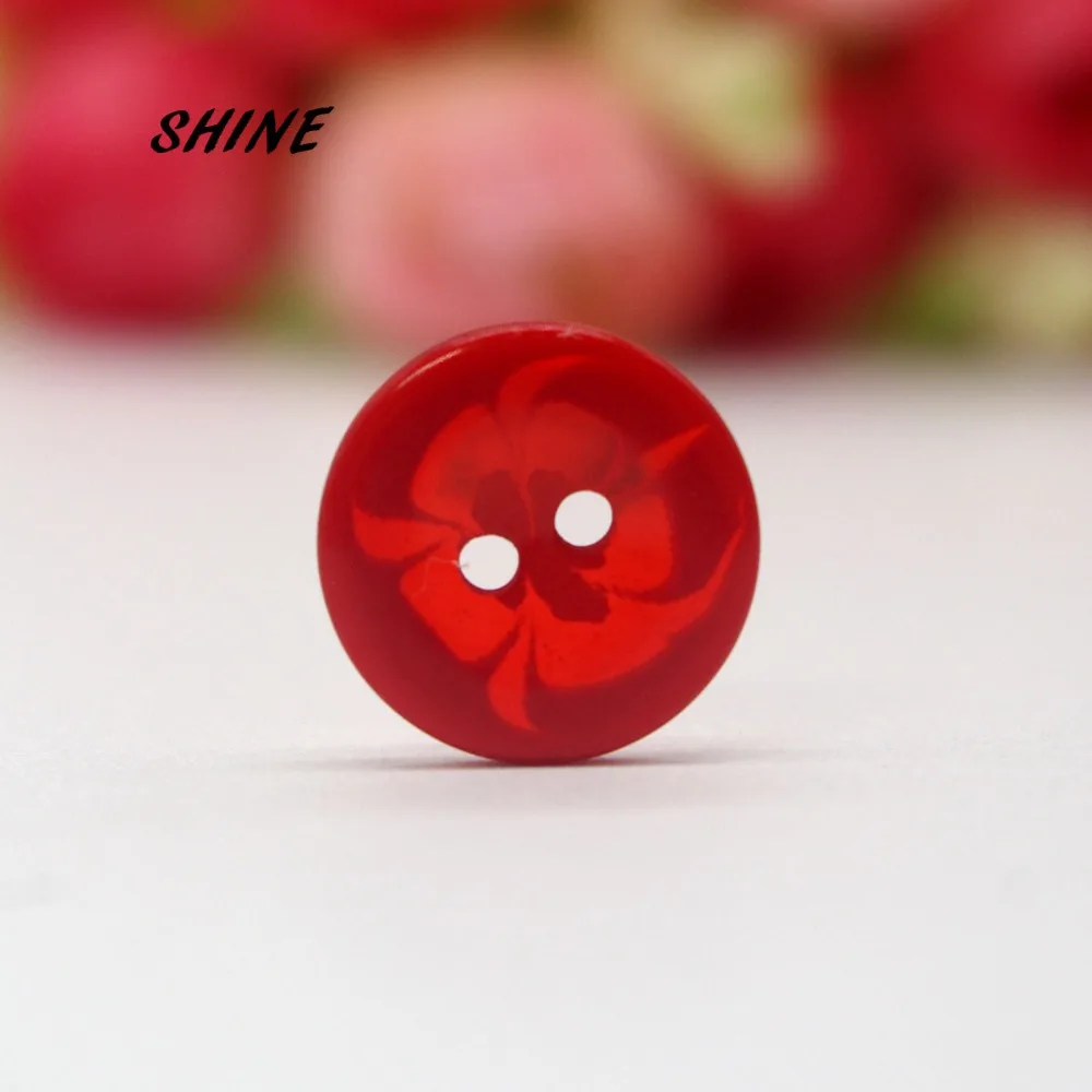 SHINE Resin Sewing Buttons Scrapbooking Round Candy Color Mixed 2 Holes 14mm Dia. 50 PCs Costura Botones bottoni botoes