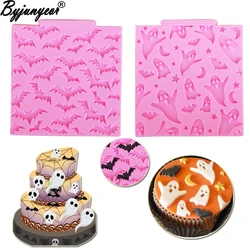 M946 Halloween Spoken Vleermuizen Moon Star Silicone Mold Epoxy Uv Hars Cake Cupcake Fondant Cake Candy Klei Chocolade Gumpaste Mallen