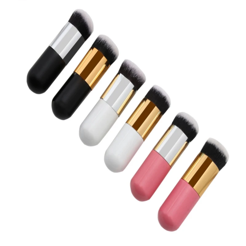 500pcs/lot  Little Fat Foundation Brush Wood handle Cream Makeup Brushes Professional Wooden Cosmetic Make up Brush