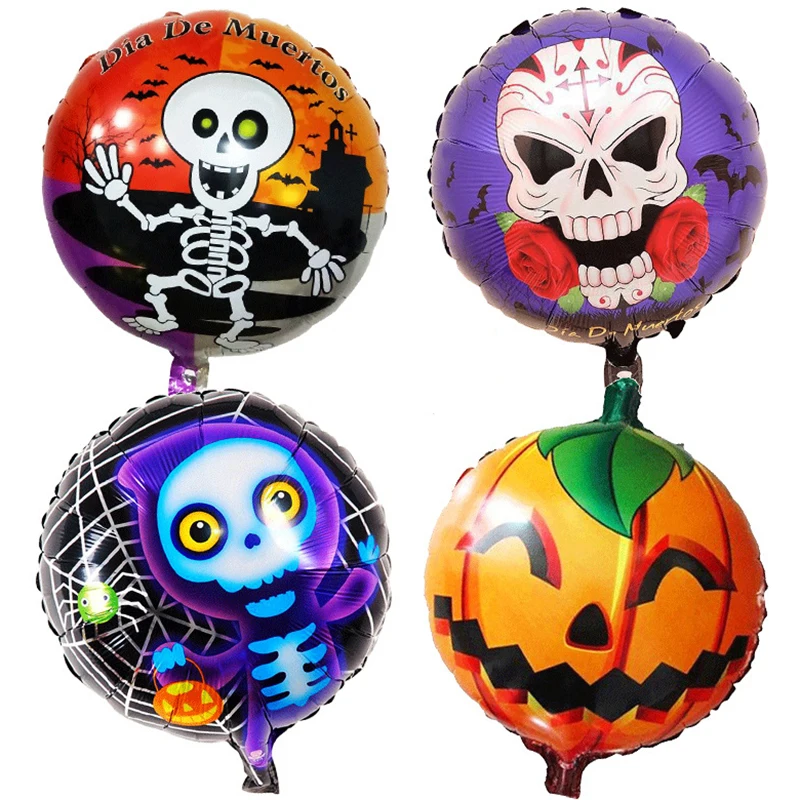 

10pcs Ghost Skull Balloons Halloween Decorations Pumpkin 18inch Foil Balloon Inflatable Toys Bat Globos Halloween Party Supplies