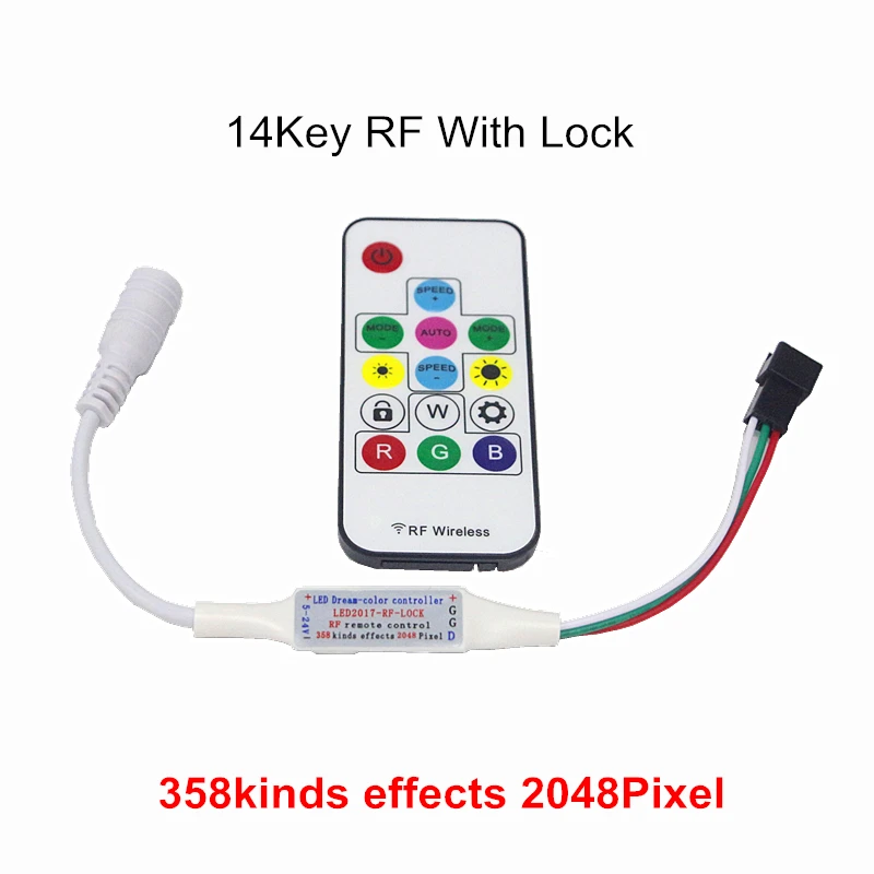 DC 5-24V Mini 3Key / 14Key RF / 21Key RF Remote Controller For WS2811 WS2812B SK6812 6803 1903 Dream Color Pixel LED Strip light