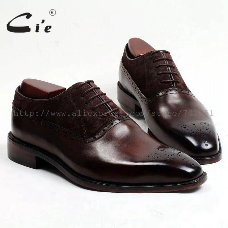 

cie Calf Leather Outsole Men's Dress Oxford Color Brown With Suede Leather Shoe OX460