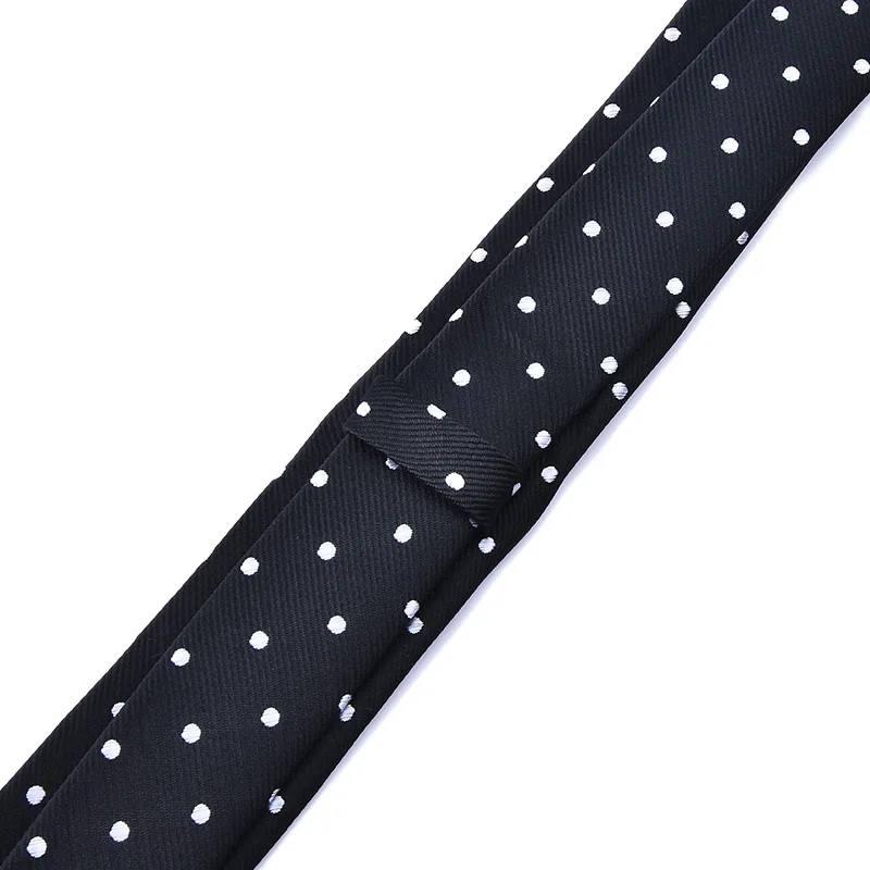 1Piece Korean British Style 5cm Neck Tie Slim Narrow Casual Dot Striped Party Club Salon Pub For Men Women Groom Waiter Waitress