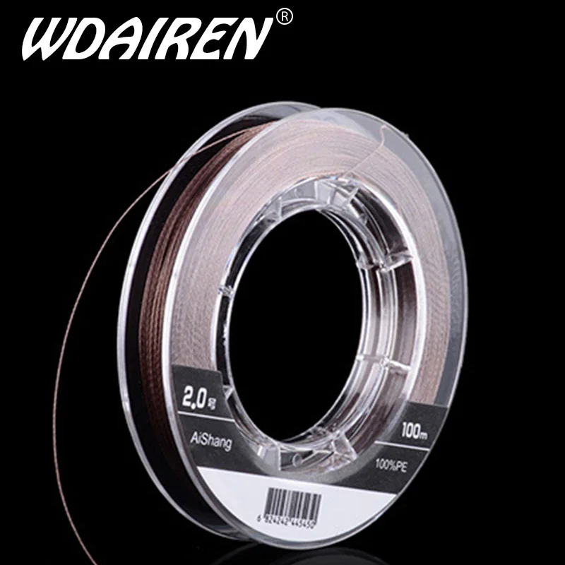 

WDAIREN Cored Wire Steel Inside Super Strong Multifilament Fishing Line 100m PE Braided Fishing Line 4 Strands 10- 90lb