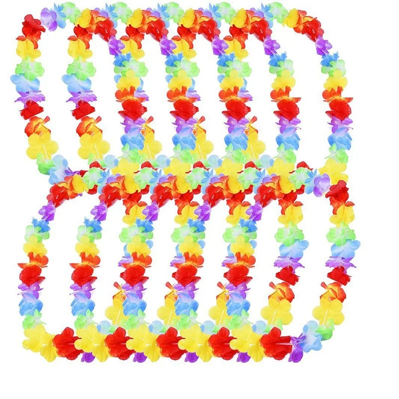 300pcs Hawaiian leis Party Supplies Garland Necklace Colorful Fancy Dress Party Hawaii Beach Fun WA1045