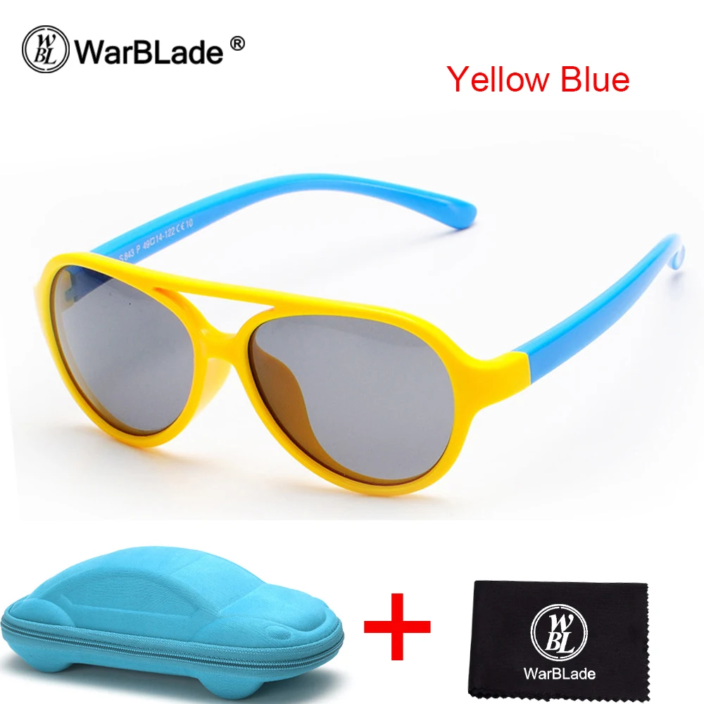 

WarBLade Brand Quality Kids Sunglasses Polarized Baby Boy Girls TR90 Sun Glasses Child Pilot Sunglass Infant Shades With Case