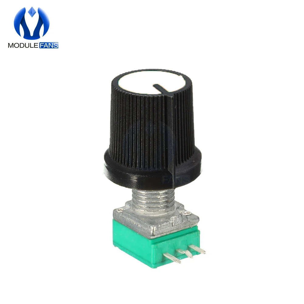 10 STKS Roterende Potentiometer Gekartelde As Enkele Lineaire B Type B10K ohm 10 K Met Cap DIY Kit Elektronische 6mm 3 Pin 3PIN 3 P