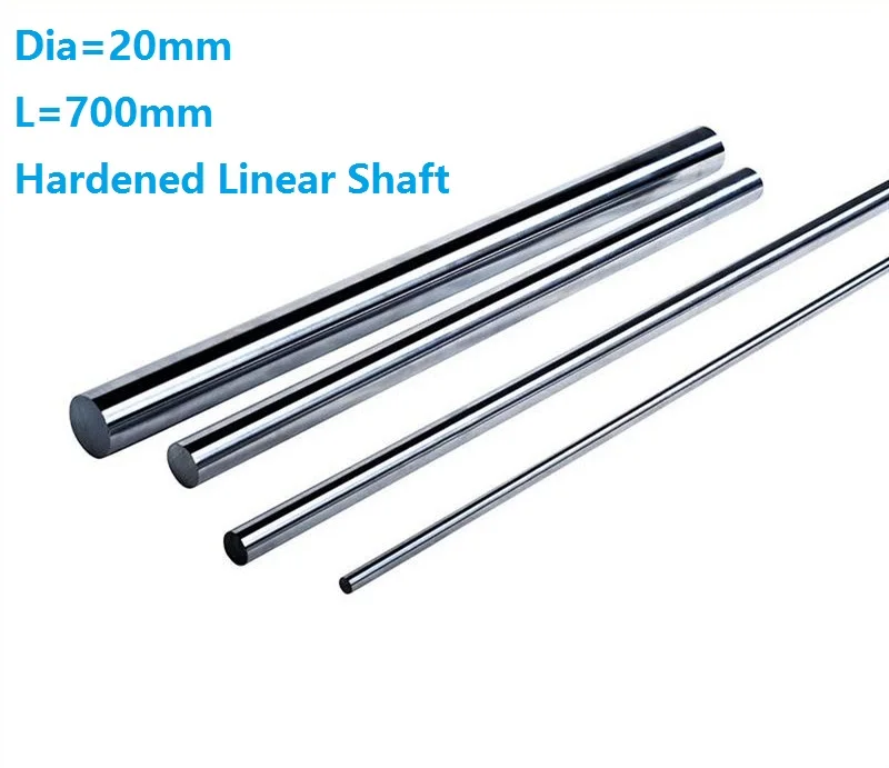 

4pcs/lot Dia 20mm shaft 700mm long Chromed plated linear shaft hardened shaft rod bar rail guide for 3d printer cnc parts