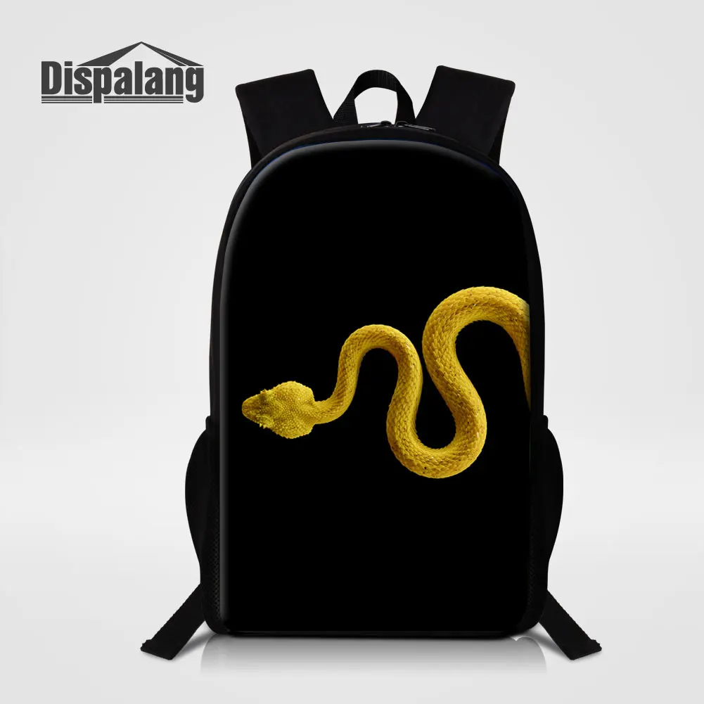 Animal Snake Polyester Sublimation Printing School Backpack Men Daily Shoulder Bagpack Boy DIY Painting Hot Transfer Bookbag