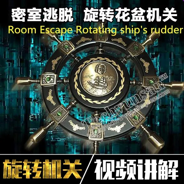 Multi circle rudder Clockwise Anti-clockwise Rotary flowerpot Rotating mechanism Takagism adventure game real life escape room