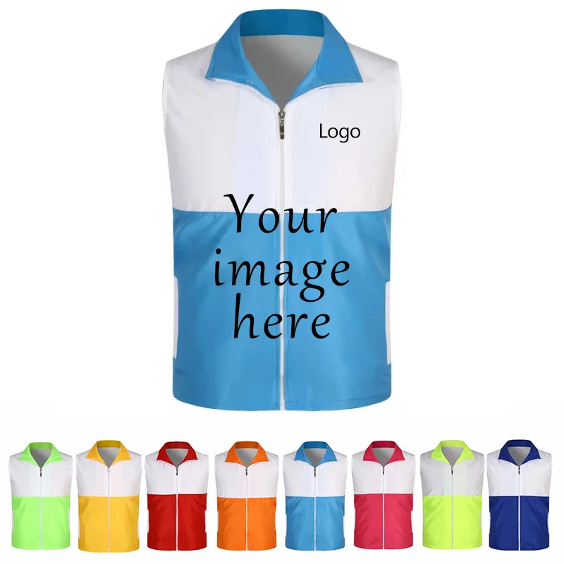 Reflective Waistcoat Graden Maintenance Men's Work Clothes Pocket Custom Print Logo Women Men Outdoor Vest Uniform Sportswear