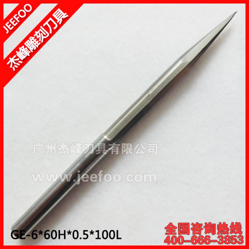 

6-0.5-60H-100L Taper two flutes spiral bit carbide end mills,cnc router bits, Cutting Tools for light guide plate,Acrylic