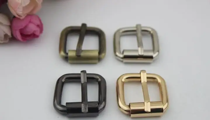 (20 PCS/lot) 4 color high quality inner diameter 2.0 cm square hardcore straps pull pin buckle handbags diy metal accessories