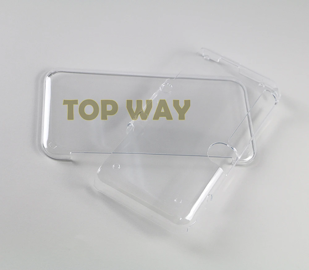 2 piezas de plástico transparente, protector de cristal duro, funda de piel para nueva consola 2DS XL con paquete