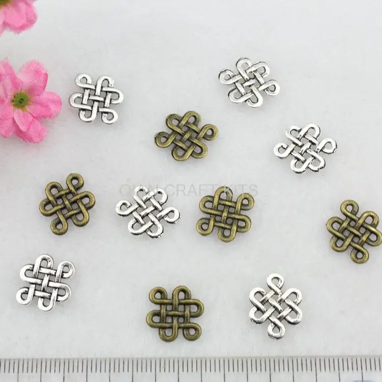 15pcs Chinese endless knot connector zinc alloy Charm Pendants DIY Supplies for handicraft accessories 15mm