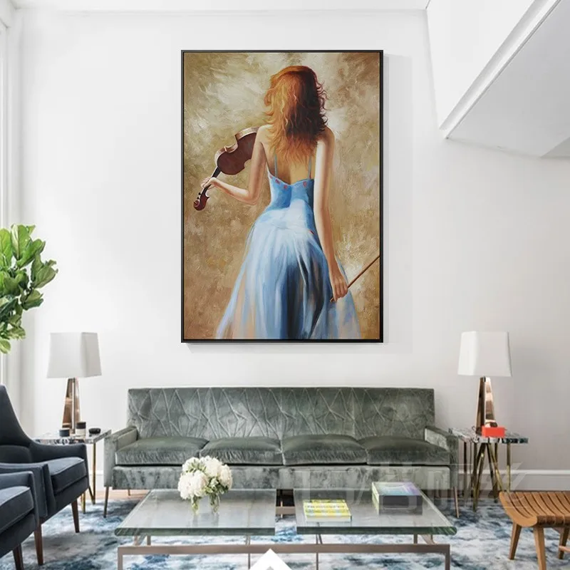 EECAMAIL Modern Diamond Painting Porch Home Painting Villa Piano Violin Nordic Living Room Restaurant Character Diamond Embroide