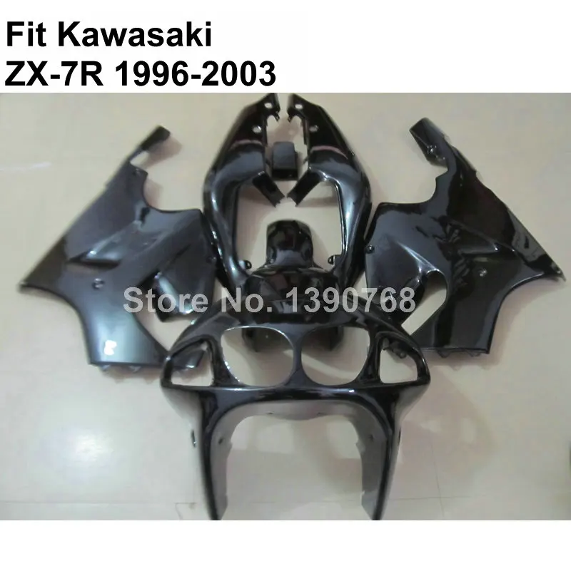 black bodywork kit for Kawasaki Ninja fairings ZX7R 96-03 ZX 7R 1996-2002 2003 fairing kit VT80