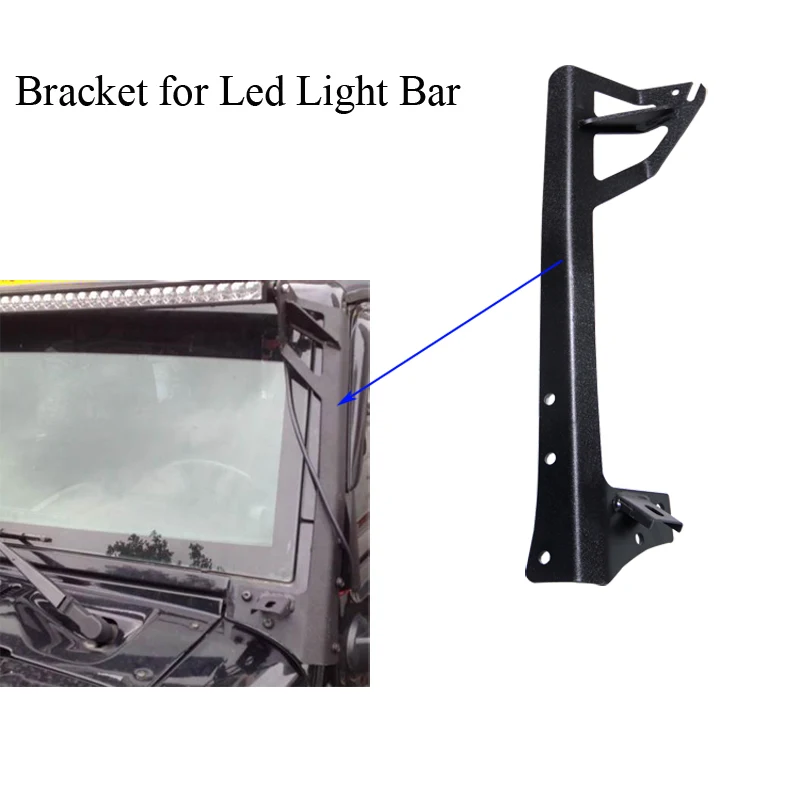 2PCS TOP 52inch LED WORKING LIGHT BAR WINDSHIELD HOT BLACK MOUNTING BRACKET FOR 07-16 JK JEEP WRANGLER 4X4 LED LAMP HOLDER