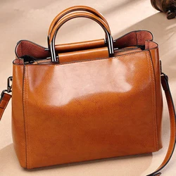 RanHuang Women Genuine Leather Handbags 2021 Soft Leather Shoulder Bags Ladies Vintage Handbags Women's Messenger Bags