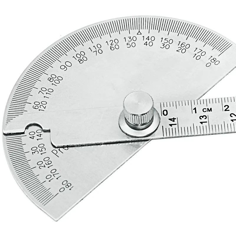 Rapporteur en acier inoxydable règle rotative 180 degrés, 197x53x14mm, pour outil de mesure du bois, 1 pièce