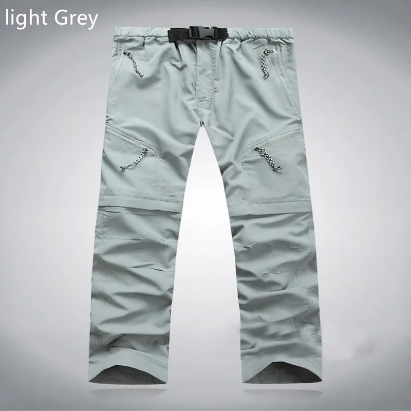 Men Quick Dry Outdoor Fishing  Pants Removable Hiking&Camping Pants Male Summer Breathable Hunting&Climbing Pants S-XXXL 4 Color