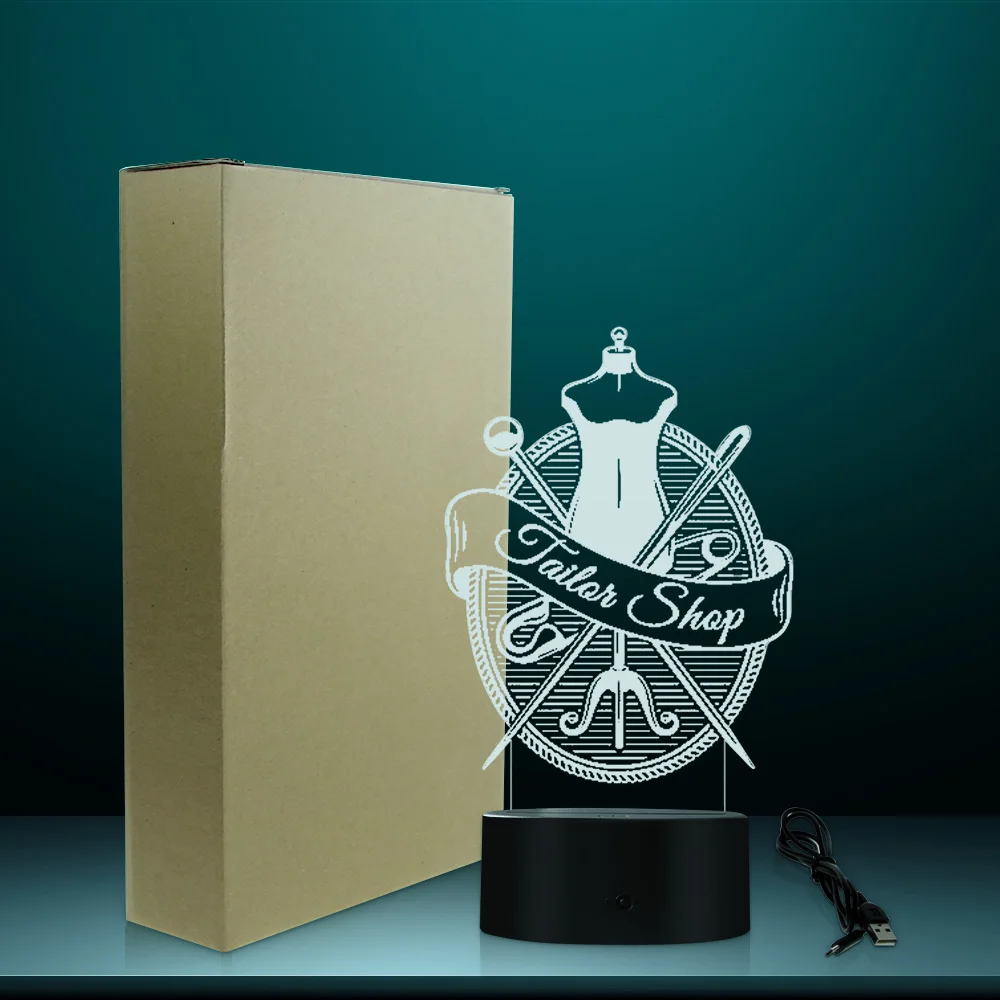 Tailor Shop Designed Visual Lamp Modern LED Night Light Table Lamp Profession Needlework Sewing Clothes Shop Decorative Lighting