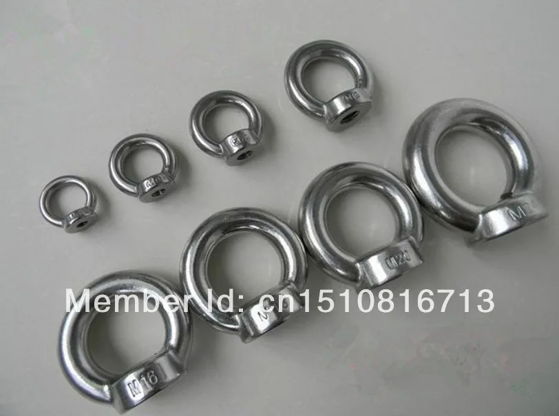 

10pcs Eyes Nuts M6 Metric Threaded Stainless Steel Lifting