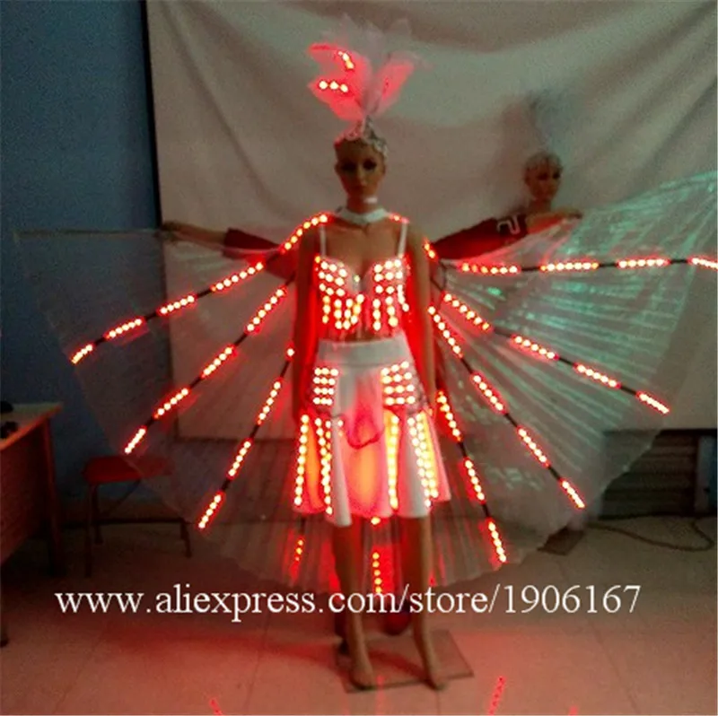 Newest Led Luminous Party Dress LED Light Up Growing Stage performance  Ballroom Costume