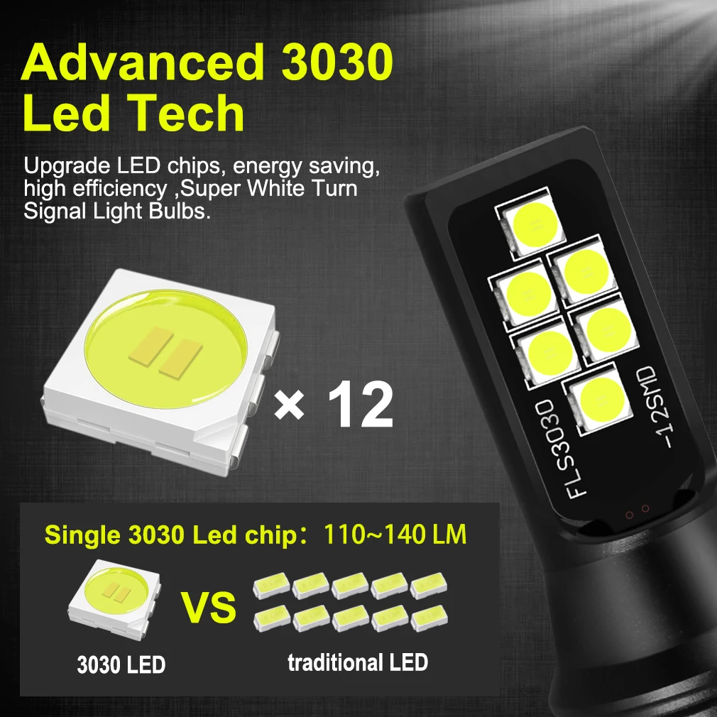 2Pcs H8 H11 Led HB4 9006 HB3 9005 Fog Lights Bulb 12SMD 3030 1400LM 6000K White Car Driving Running Lamp Auto Leds Light DC 12V