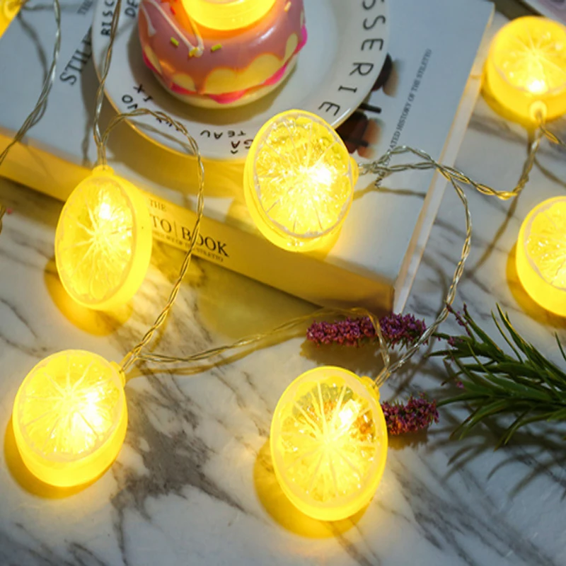 Lemon decoration 5m 20 led string Fairy lights holiday garland Led christmas lights indoor home outdoor wedding decor lamp EU/US