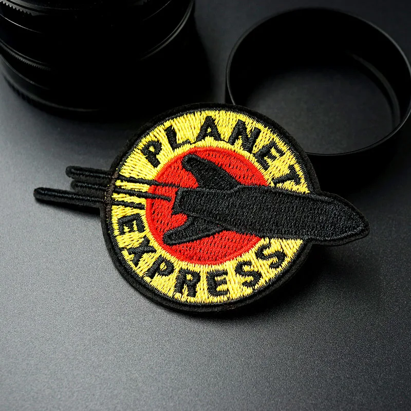 Rocket Size: 5.4x9.0cm Iron On Patches Sewing Embroidered Applique for Jacket Clothes Stickers Badge DIY Apparel Accessories