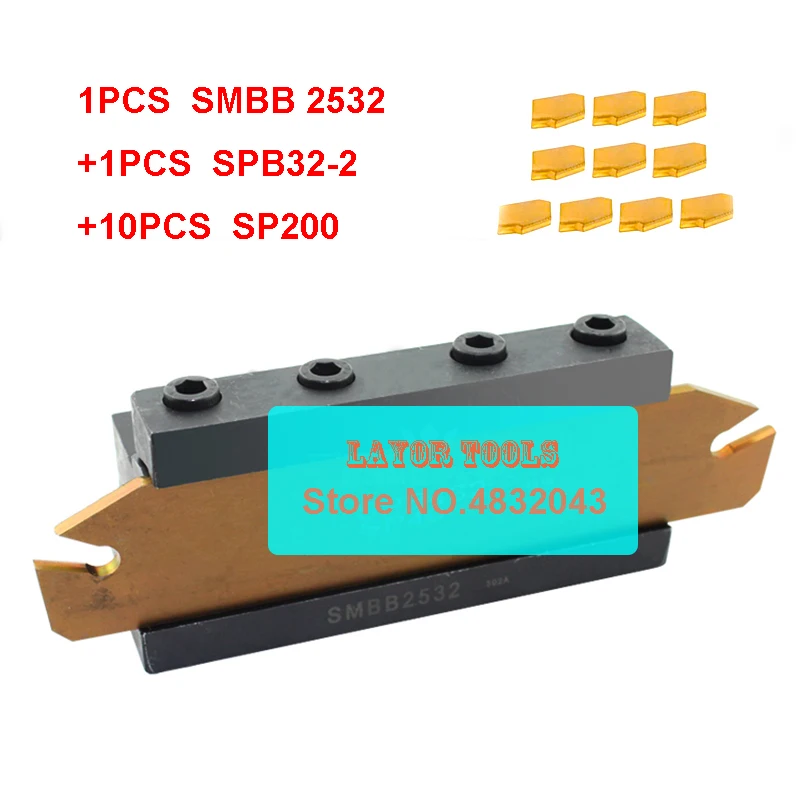 

25mm petiole SPB32-2 1pcs+SMBB2532 1pcs+ SP200 NC3020/NC3030 10pcs=12pcs/set NC3020/NC3030 Machining steel CNC lathe tool