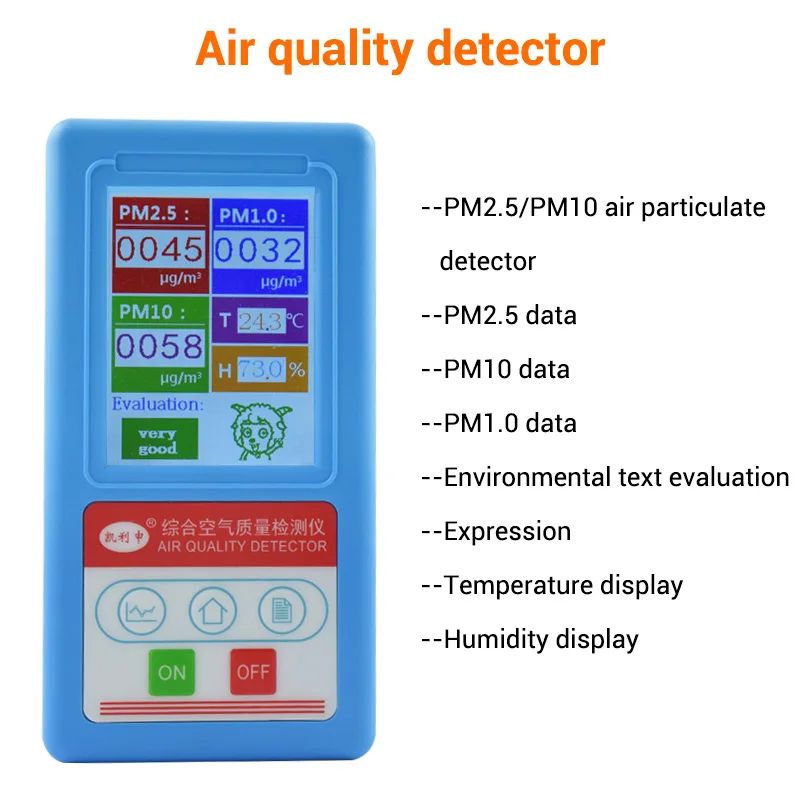 PM1.0 PM2.5 PM10 Gas Analyzer 9 Kinds Particles Detector with Temperature Humidity Meter Tester Thermometer Hygrometer