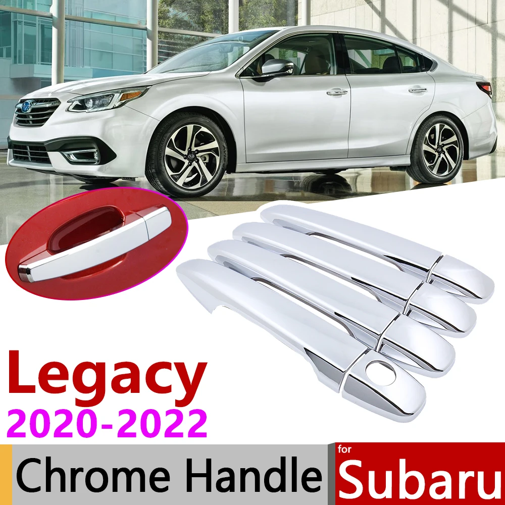 

for Subaru Legacy MK7 2020~2022 Luxurious Chrome Exterior Door Handle Cover Car Accessories Stickers Trim Set of 4Door 2021